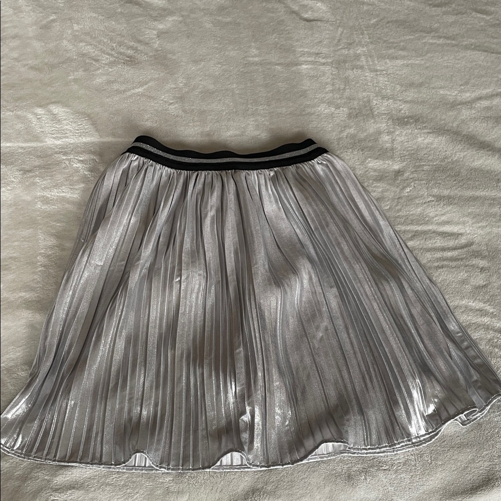 Silver Pleated A-Line Girl's Skirt